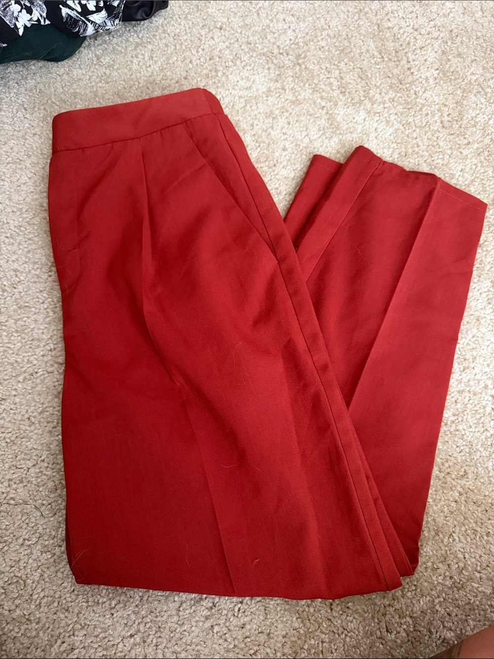 Forever 21 Women's Red Straight-Leg Dress Pants